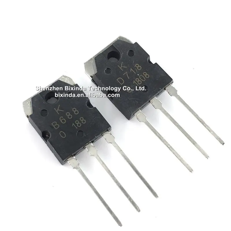 100% nuevo y original 2SB688 2SD718 B688 D718 TO-3P amplificador de potencia Transistor