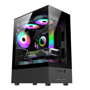 New Design Mid Tower MicroATX Form Factor ARGB Fans &amp; Water Cooling <strong>System</strong> Gaming PC Case for Desktop <strong>Computer</strong> Cabinet - Product Image 1