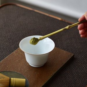 ESTICK Matcha bambu kaşık çay hediye kutusu Set beyaz parlak sır kumtaşın çay hediye kutusu Set beyaz Matcha bambu kaşık - Product Image 2