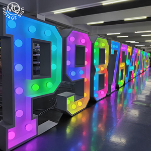 Numarası 4ft 5ft büyük LED kayan mektup ışıkları ile LED ampul mektup düğün için özel Light Up aşk mektubu - Product Image 2