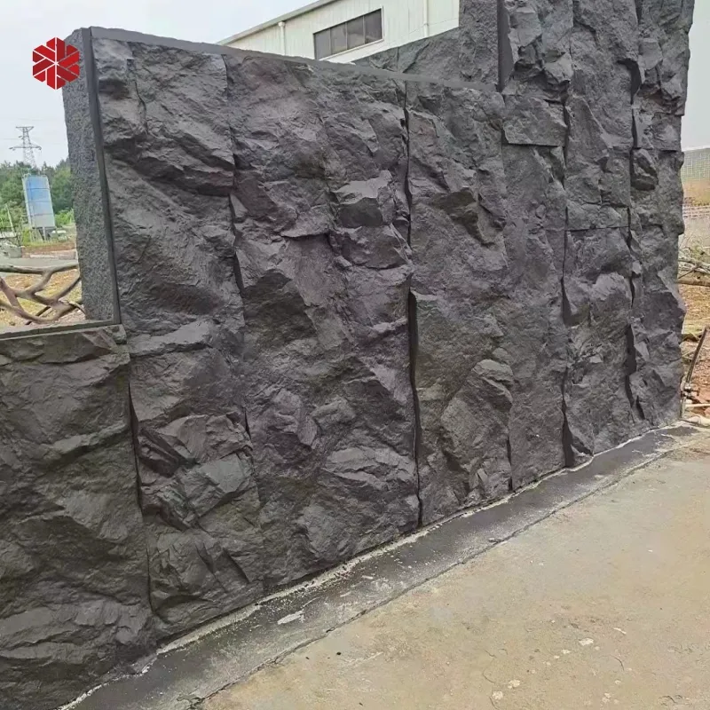 Stone panel faux pu rock stone wall panel outdoor artificial slate cladding cultural decorativo ecofrenelly leve stone