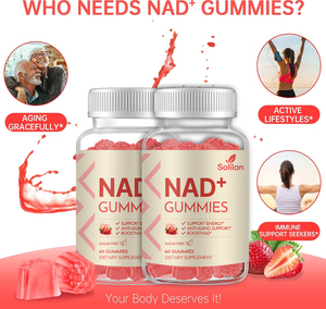 Solilan 60 đếm NAD + Gummies không đường bổ sung sức khỏe chống oxy hóa hỗ trợ lão hóa năng lượng & cải thiện mật độ xương - Product Image 5