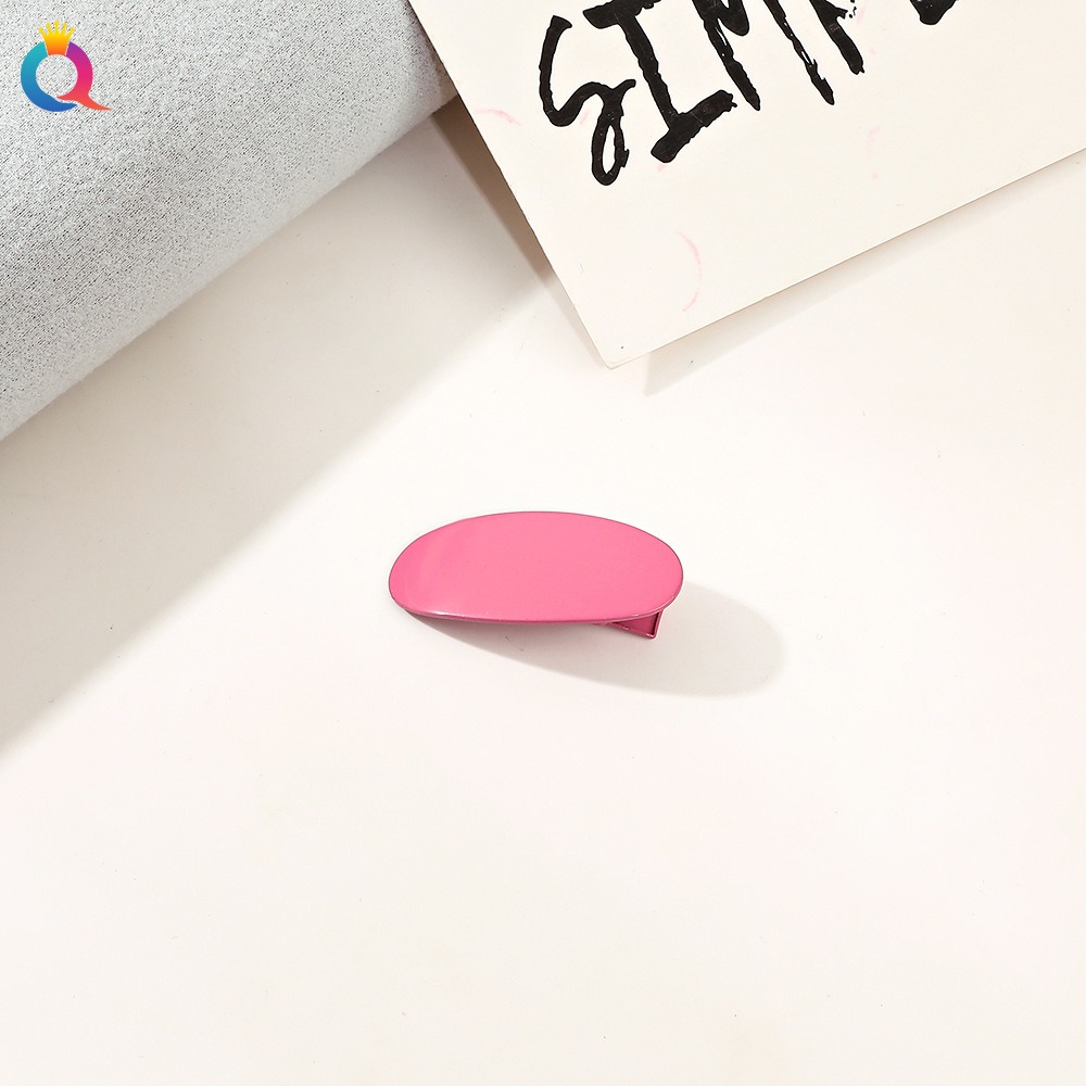 Pince alligator en métal-4cm Ovale Rose Rouge