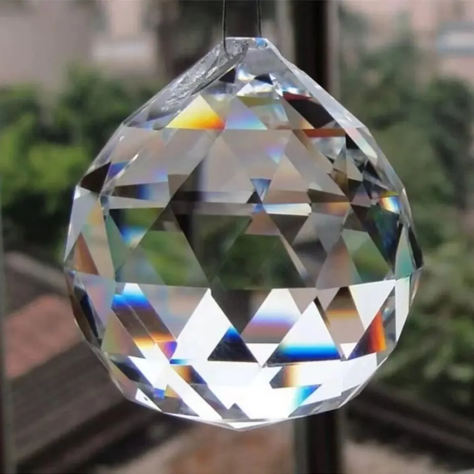 Bolas colgantes de Cristal transparente para decoración del hogar, lámpara de Cristal de 40mm, diseño redondo moderno, venta al por mayor