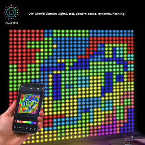 400 LED Pattern and Text Programmable Music Sync Smart LED Curtain Lights String con APP e Controller remoti - Product Image 6