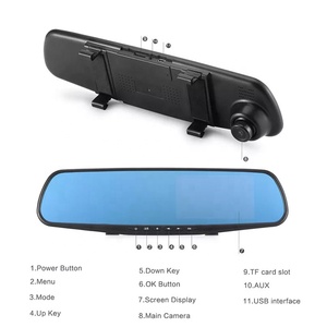 4.3'' 2K Dual Camera Front and Rear DVR Dash Cam Rearview Reverse G-<strong>sensor</strong> <strong>Mirror</strong> 1080P <strong>Car</strong> Dash Cam <strong>Car</strong> Black Box for <strong>Cars</strong> - Product Image 2