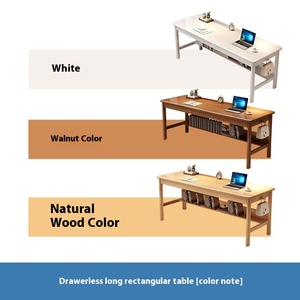 Solid Wood <strong>Three</strong>-Person Writing Desk Long Double Lift <strong>Table</strong> <strong>for</strong> Home Office <strong>Computer</strong> Learning Conference