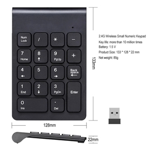 Teclado numérico inalámbrico, teclado Digital de 18 teclas para contador de cuentas, portátil, tabletas de tamaño pequeño de 2,4 GHz