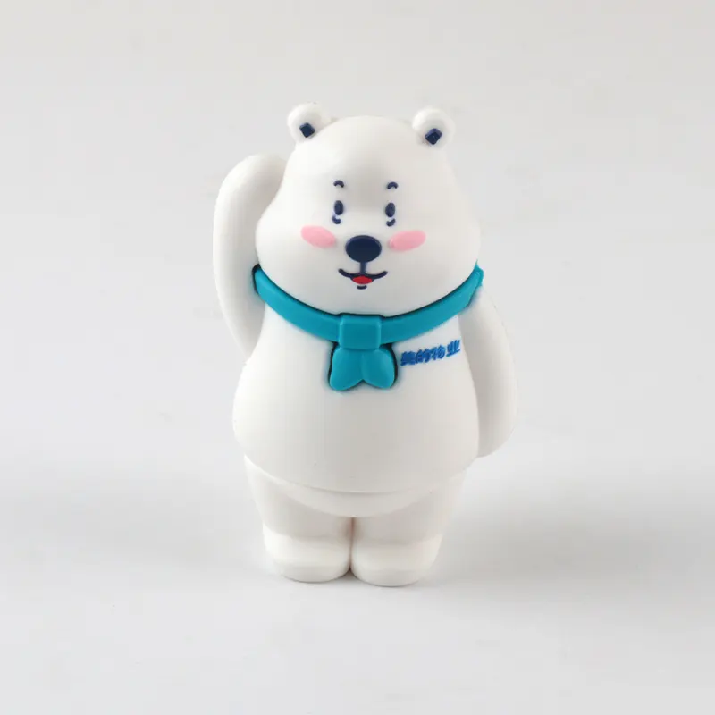 Personalizado hecho Cool Bear OEM regalo de Navidad PVC dibujos animados USB Memory Stick para la empresa regalo promocional