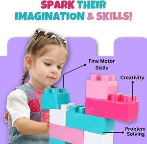 12 Uds. Juego de bloques de construcción grandes para niños, bloques Jumbo para niños pequeños, bloques de construcción de ladrillos apilables gigantes, juguetes para niños - Product Image 3