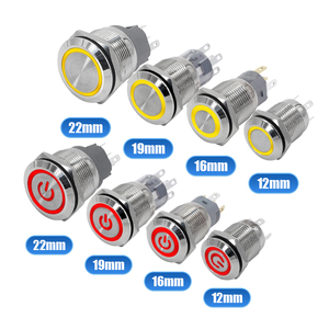IP65 impermeabile 5V 12V 24V 220V luce a LED con interruttore a pulsante in metallo per motore auto rosso blu interruttore di alimentazione - Product Image 1