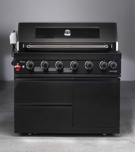 Ce chứng nhận tự nhiên màu đen 304 thép không gỉ Ngoài Trời Bbq gas nướng Chất lượng cao 6 + 1 Burner không khói máy phong cách hiện đại - Product Image 1