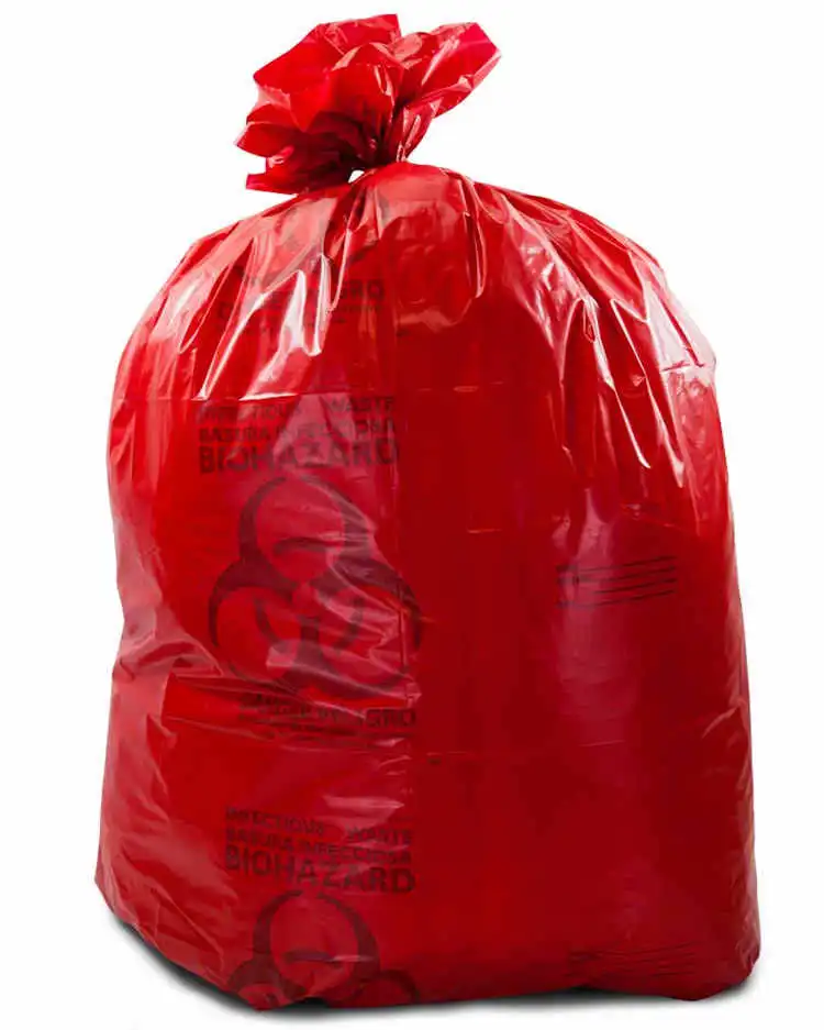 Customized medical trash bin liner bags hospital biohazard waste drawstring bags