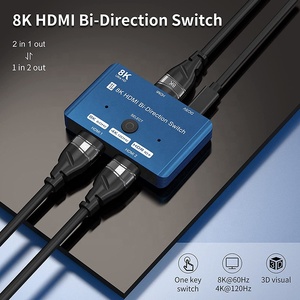 <strong>HDMI</strong> Splitter Switch 2 in 1 Out <strong>Dual</strong> Port 8K 2.1 <strong>HDMI</strong> Bidirectional Bi Directional Bi-Directional Switch Switcher Adapter