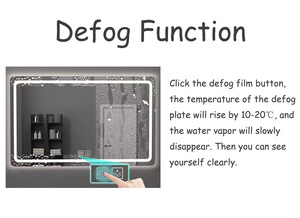 Venta al por mayor de fábrica 60W DC12V luz LED espejo de baño interruptor de Sensor táctil con inducción de Radar y función de desempañamiento interruptor de atenuación