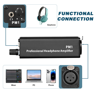 PM1In-Ear Monitor Amplifier Portable Ear Amplifier Converter XLR to 3.5MM Audio Ear Amplifier with Volume Control - Product Image 4