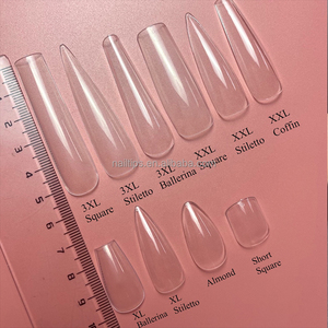 504 adet yarım kapak konik kare İpuçları rekabetçi fiyat Nail İpuçları ekstra uzun XXXL kare hiçbir C eğrisi temizle Nail İpuçları - Product Image 3