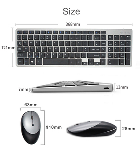 Awireless-teclado y ratón inalámbricos, 7 colores retroiluminados y alta función, un enchufe para ratón y teclado
