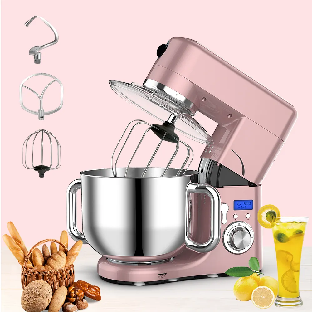 Stand Mixer Multifuncional Cozinha Baking Bolo Comida Massa Elétrica Egg Batedor acessórios robô multifunções 1000w 5L