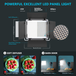 Neewer kablosuz uzaktan <span class=keywords><strong>LED</strong></span> Panel Video işığı kiti fotoğraf ayarlanabilir renk sıcaklığı stüdyo fotoğrafçılığı işık