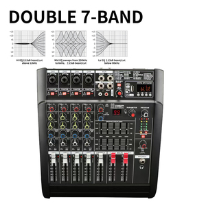 Xtuga PMX402D Karaoke Equalizer Sound Live 4/6 Channel 99 DPS Dual Equilibrium Professional Amplifier Audio Power <strong>Mixer</strong> 250w - Product Image 4