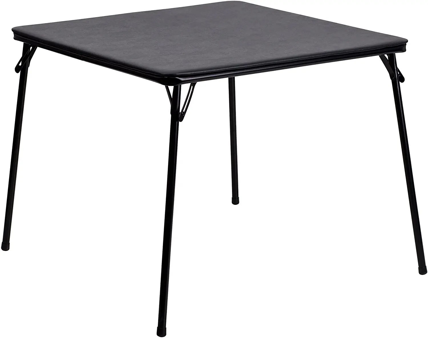 Avlu kullanımı için kart masası katlanabilir bacaklar ile siyah katlanır dış mekan mobilyası taşınabilir kare katlanabilir masa