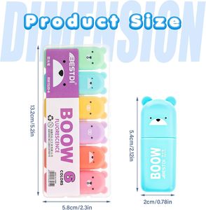 Cremefarbene Meißels pitze Mini-Text marker Stift Ästhetischer Text marker Marker Verschiedene niedliche Farben Markierung stift für das Büro der Studien schule - Product Image 2