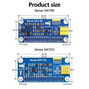 Roarkit <strong>Raspberry</strong> <strong>Pi</strong> 4B/3B/Zero Sense HAT (B) Multi Powerful <strong>Sensors</strong> Supports External <strong>Sensors</strong> 3.3V I2C for <strong>Raspberry</strong> <strong>Pi</strong> 4 Model
