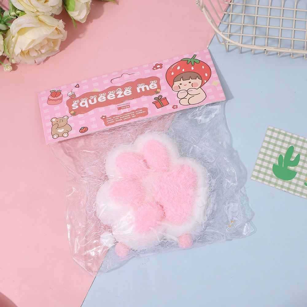 12cm white powder flocking cat claw thickened