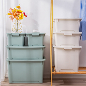 耐久性のある蓋付きの多機能大型プラスチックスタッカブルコンテナ収納ボックスビン - Product Image 2