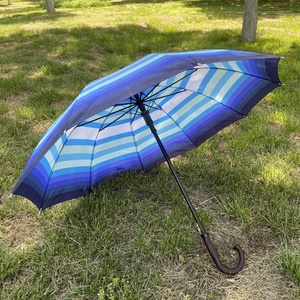 Custom 16-Ribs Straight Windproof Wooden Handle Umbrella Long <strong>Rain</strong> <strong>Cover</strong> with Logo Print for Business Promotion Classic Design - Product Image 3