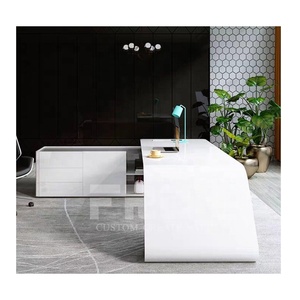 Wholesale <strong>Customized</strong> Wood Home Office <strong>Desk</strong> Modern Design L Shaped Boss Office <strong>Computer</strong> <strong>Desk</strong> Table - Product Image 3