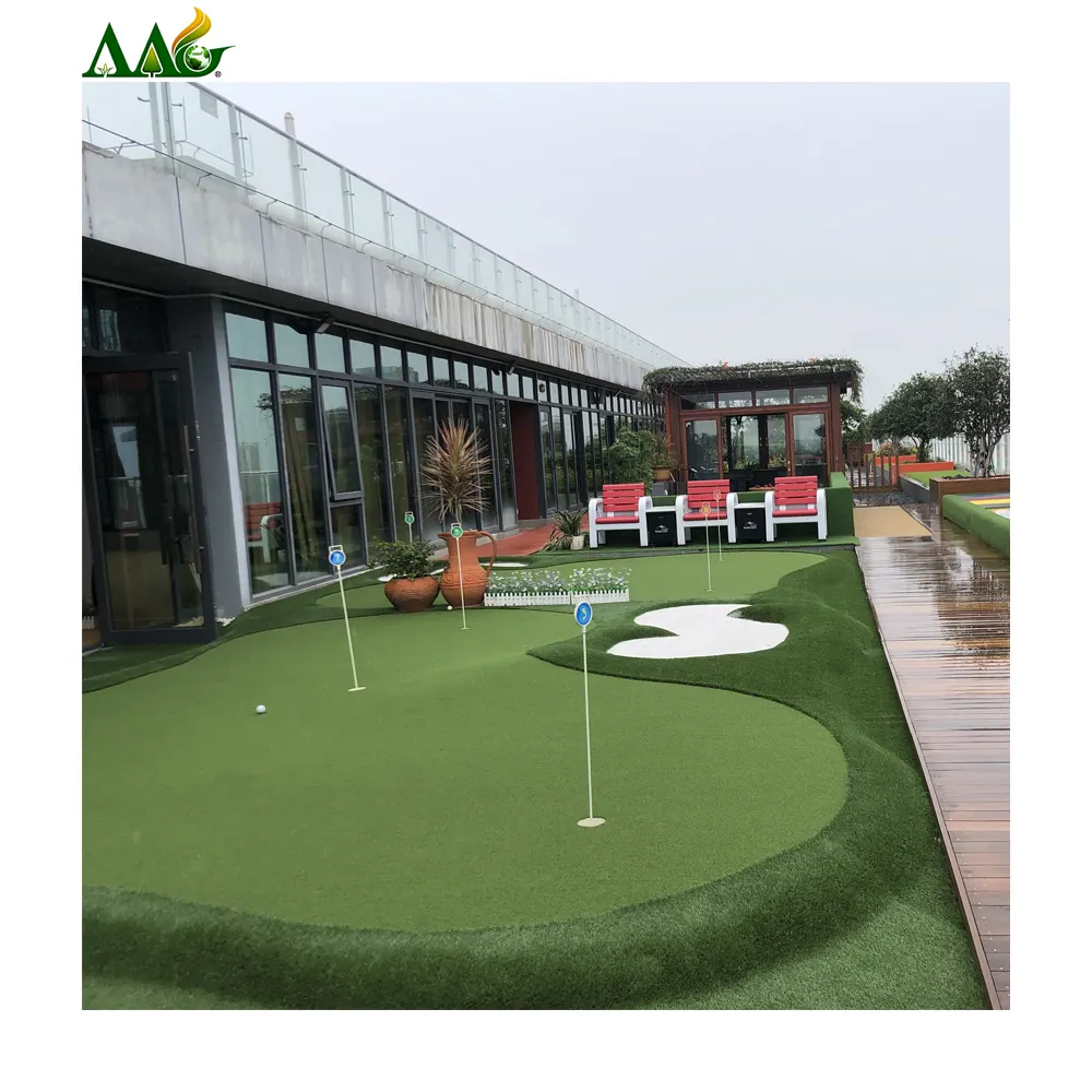 AAGrass 10mm 15mm indoor green mini golf course tappeto erboso sintetico tappetino outdoor erba artificiale golf putting green in vendita