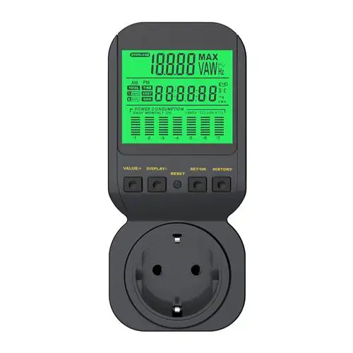 Vari tipi di presa per misuratore di potenza energetica con monitor per l'utilizzo di elettricità calcola le spese di elettricità