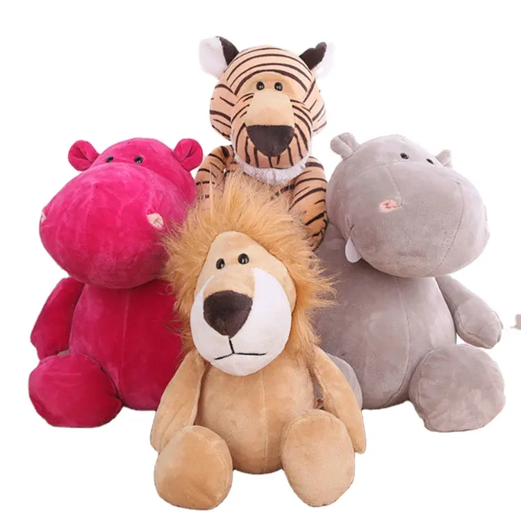 Uunjoy-muñeco de peluche de 25cm para niños, muñeco suave de elefante, mono, Tigre, jirafa y cebra