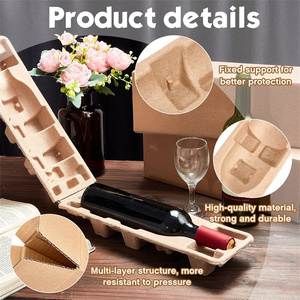 Koruyucu tepsi ile şarap şişesi nakliye kutusu gözlük için tek hareketli kutular 5.1x5.1x15.2 inç - Product Image 4