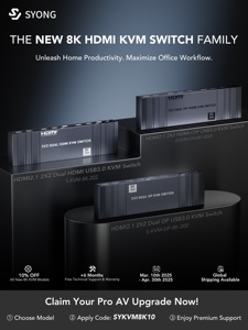 SYONG <strong>Splitter</strong> HDMI 1x2 <strong>1</strong> in <strong>2</strong> Out 4k@60Hz HDMI Audio <strong>Output</strong> EDID for Dual Monitors Duplicate Mirror Screen