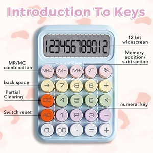 Ins Candy Color Calculadora Pantalla grande Botones mecánicos Dot Keyboard para la escuela y la Oficina - Product Image 4
