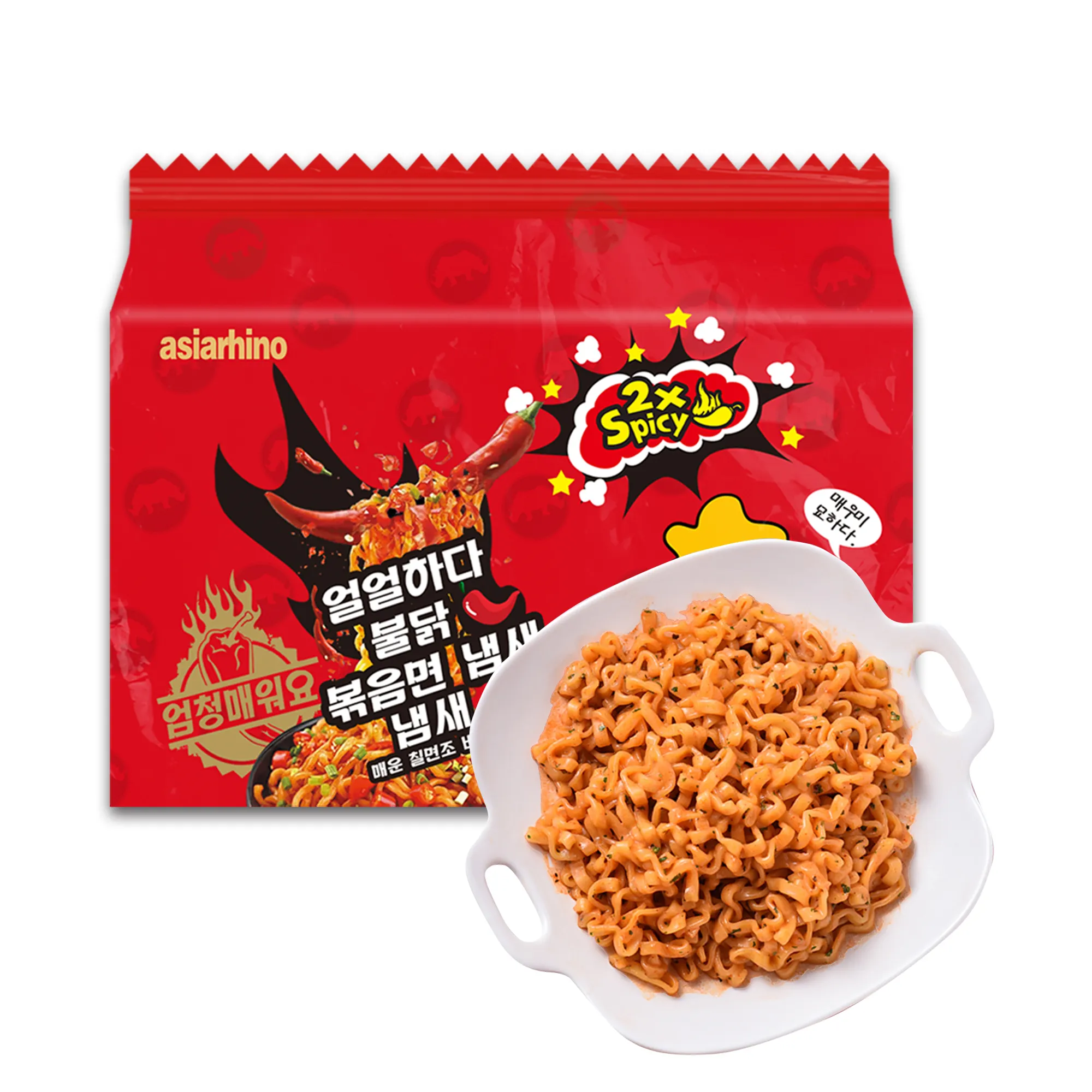 العلامة التجارية المصنعة بالجملة الكورية نمط حار حار الدجاج شعرية الرامين الفورية
