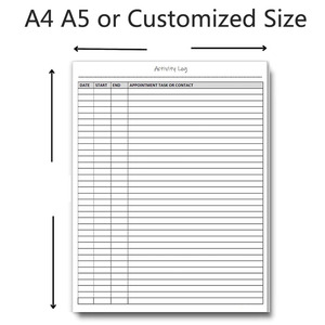 Attività quotidiana personalizzata lavoro per fare lista blocco note attività registro delle attività A4 formato A5 per l'ufficio - Product Image 2