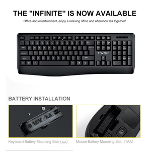 Factory Service Waterproof Ergonomics Wireless 104 Keys <strong>Keyboard</strong> Mouse Set Office PC <strong>Computer</strong> Typewriter Notebook Desktop Use