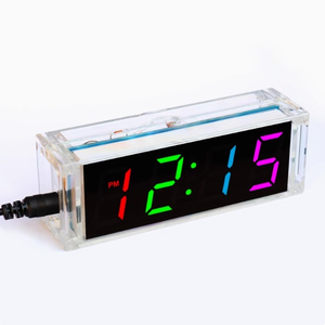 Orologio elettronico a sette colori orologio digitale fai da te rinfuse LED orologio per saldatura esperimento di tipo - Product Image 1