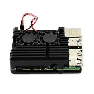 La carcasa de aleación de aluminio viene con ventiladores de refrigeración duales, resistencia firme al polvo, excelente dispersión del calor para Raspberry Pi 4 Modelo B - Product Image 3