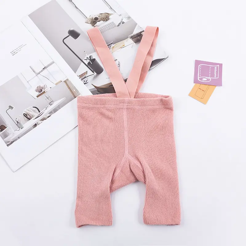 Sommer Casual Kleinkind Kleinkind Kleidung Baumwolle Kleinkind Leggings mit hoher Taille Enge karierte gestrickte Baby Hosenträger Shorts