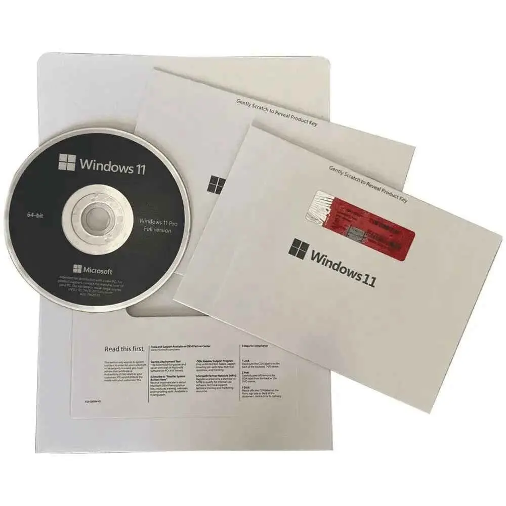 Windows 11 Professional OEM DVD Paquete completo de por vida Garantizado Win 11 Pro Key Inglés, ruso, coreano, japonés