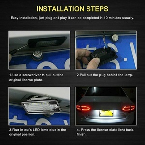 ללא שגיאה-canbus לבן הוביל מספר רישיון לוחית אור חצוף מערכת 12v עבור audi a3 a4 b7 a6 c6 s6 a8 c6 s6 a8 c6 s6 a8 - Product Image 3