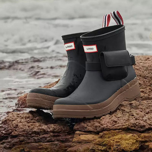 حذاء مطر مطاطي بتصميم جديد للسيدات مقاوم للماء مع جيب جانبي مريح مضاد للانزلاق - Product Image 6