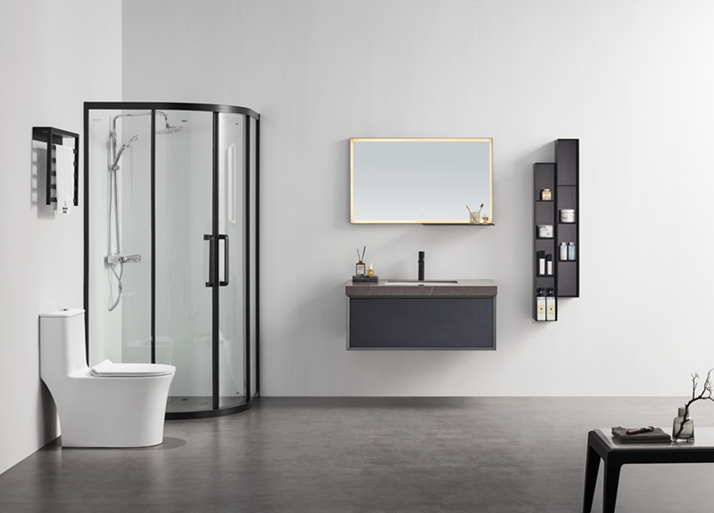 2021 double vanity sink no hole cabinet with miror shaving
