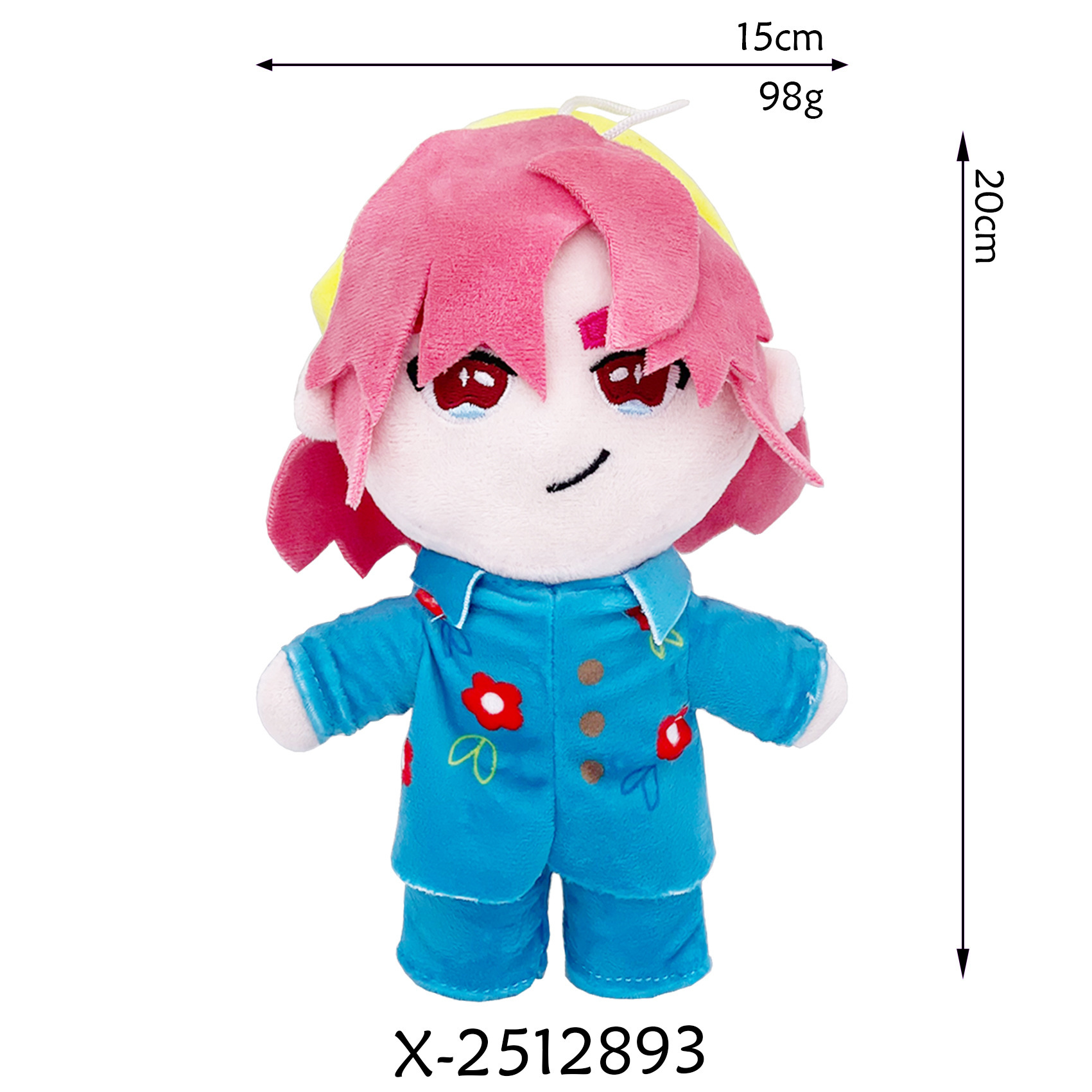 Abby-cheveux roses-vêtements bleus