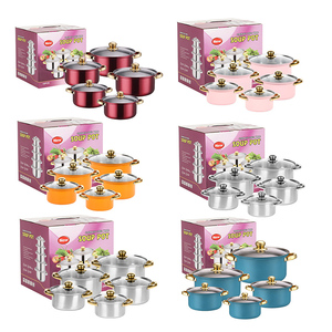 Bán buôn nhà bếp nấu ăn nồi 10 cái thép không gỉ <span class=keywords><strong>Cookware</strong></span> Set soong súp chậu - Product Image 5